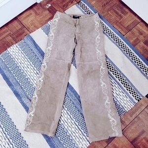 Authentic Vintage 80s Cabo Western Bootcut Tan Authentic Suede Leather Pants